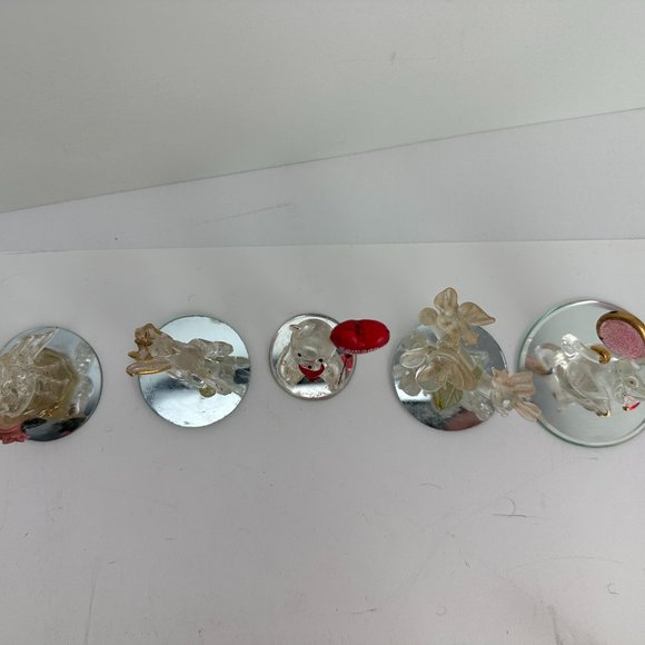 GLASS ART Mini Blown Angle Horse Bear Mouse Flower with Mirror & Mini figurines - Picture 4 of 4